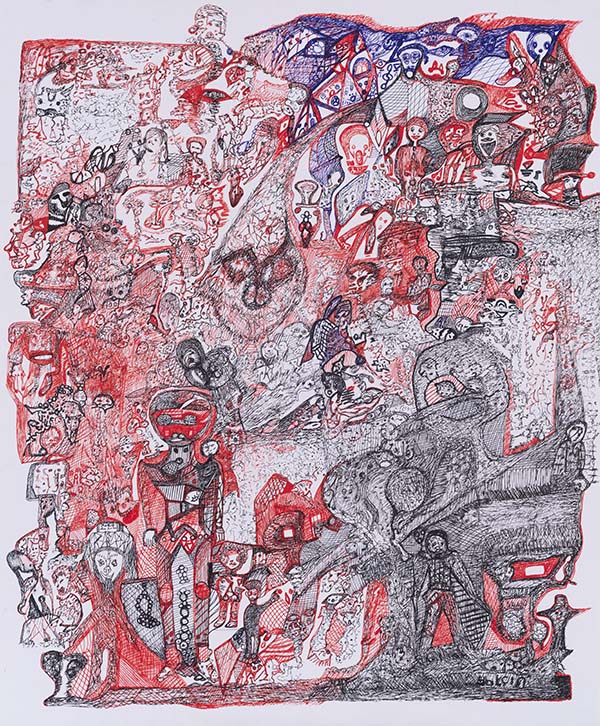 untitled, n.d. (2019) ink (rapidograph) on paper , 60x50 cm - Yalcin Cihangir